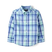 The Children's Place Baby \u0026 Toddler Boys Long Sleeve Button Up Shirt, Sizes 6M-5T